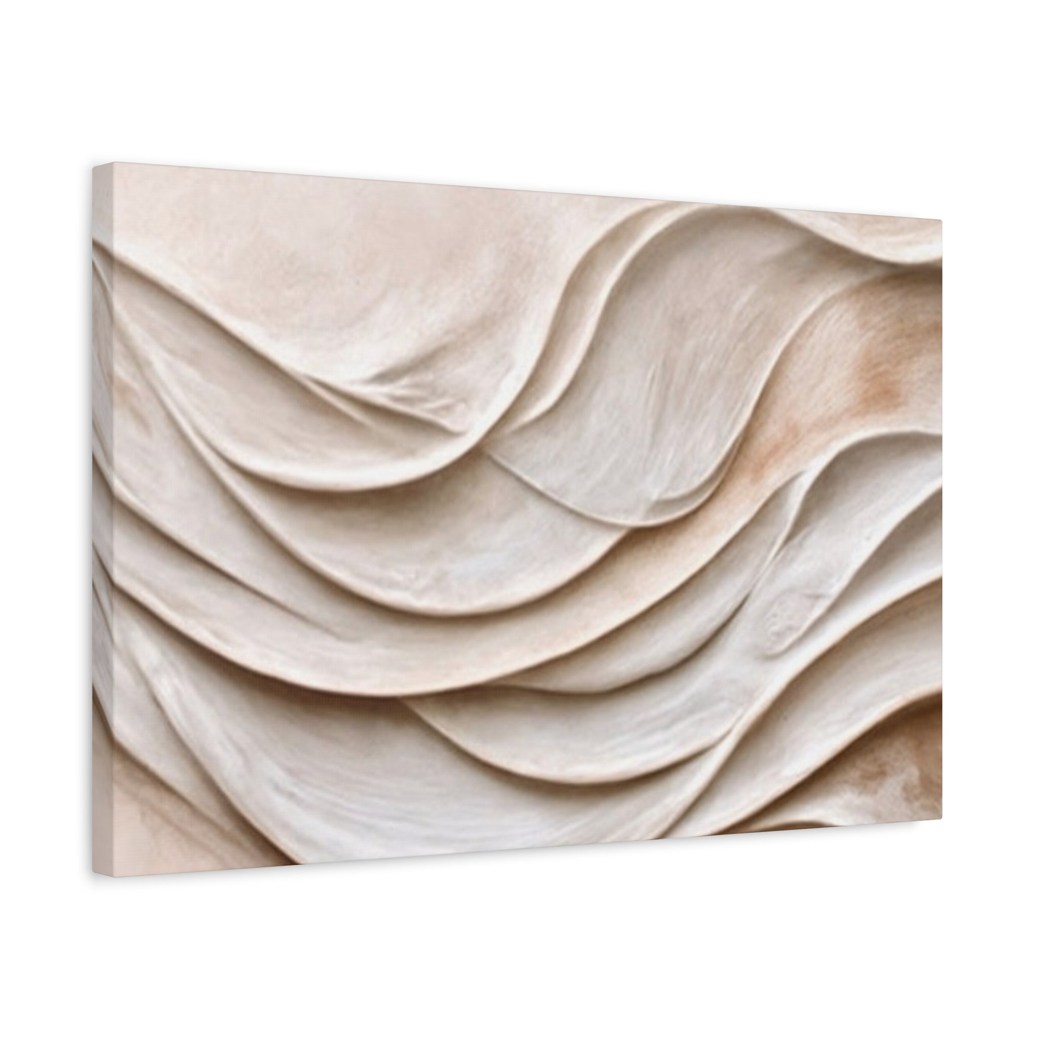 Neutral Abstract Wave Texture Matte Canvas Wall Art