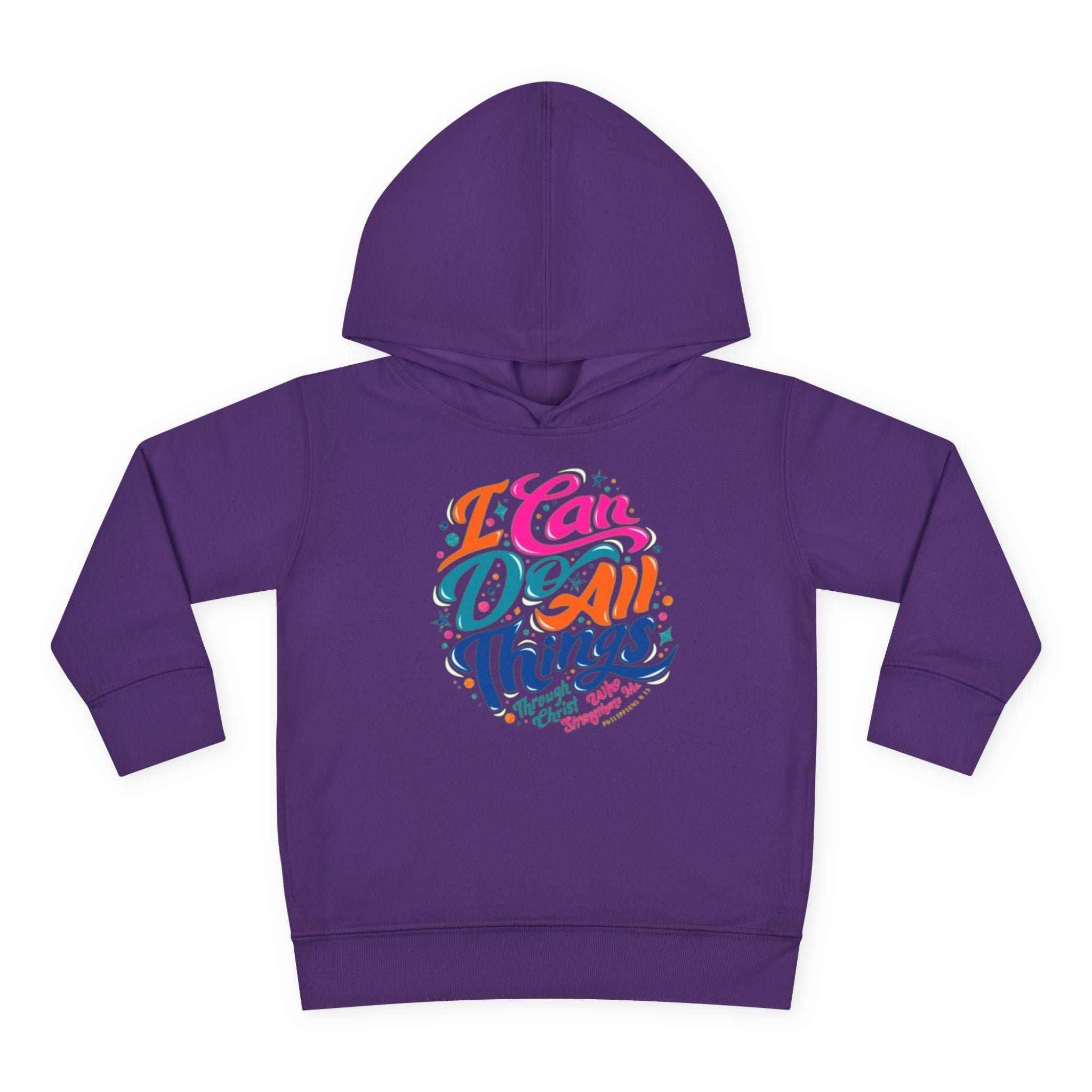Toddler Pullover Fleece Hoodie- "I Can Do All Things"