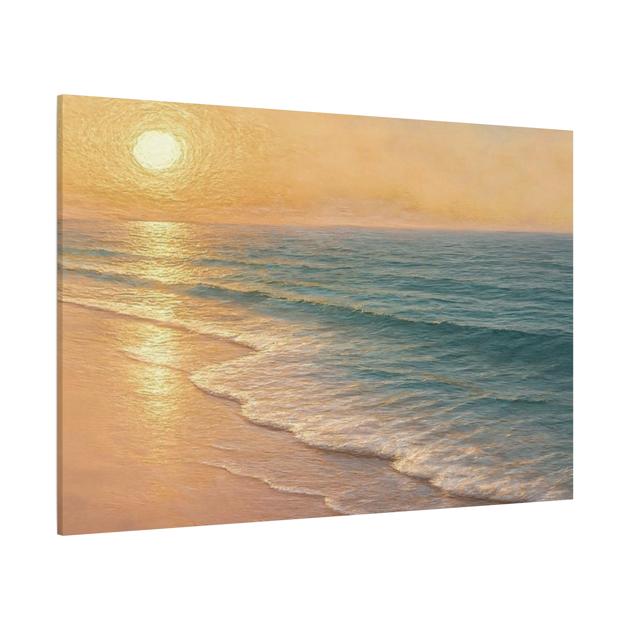 Sunset Beach Canvas Print — Seaside Wall Art Matte Stretched 1.25"