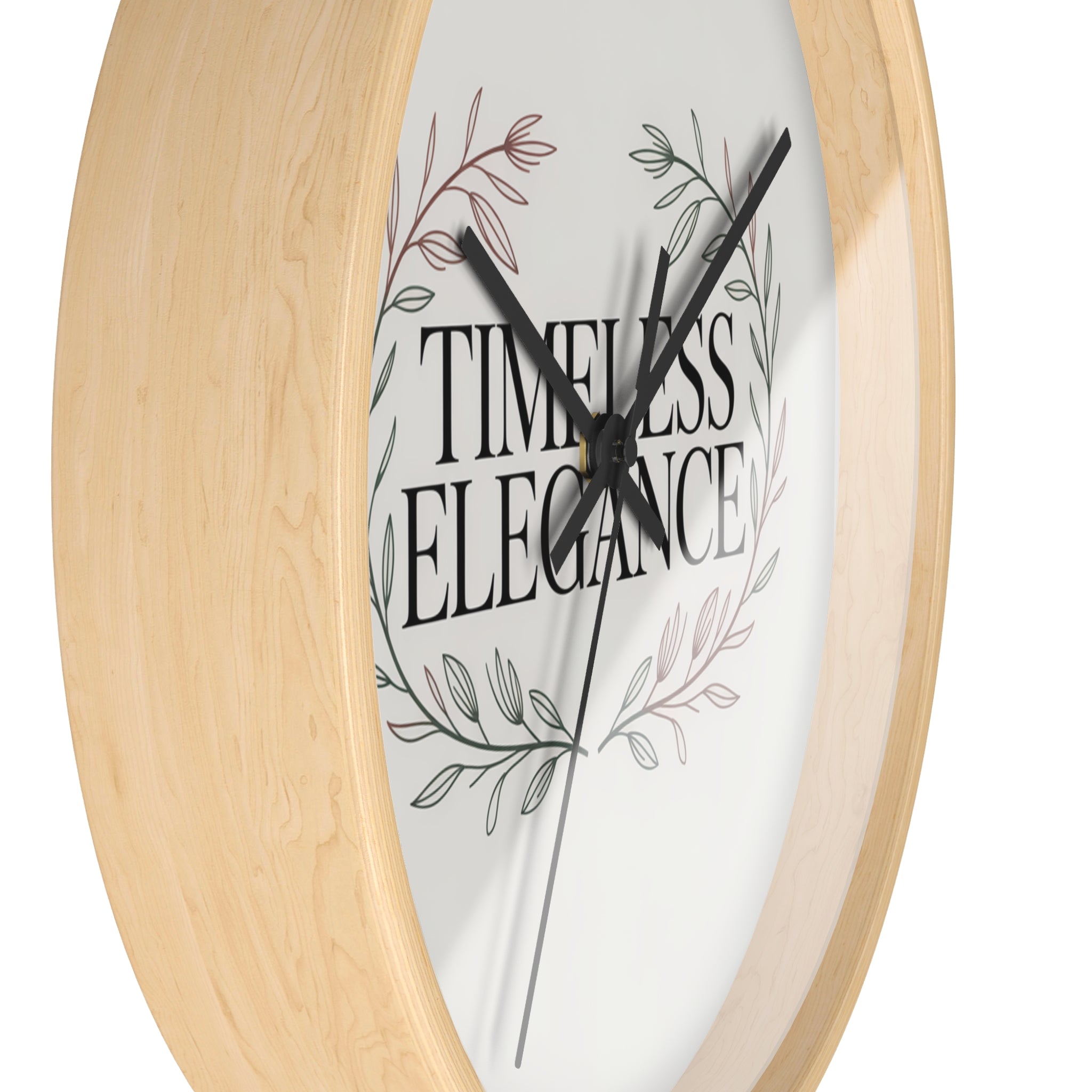 Timeless Elegance Wall Clock — Botanical Wreath Decorative Clock