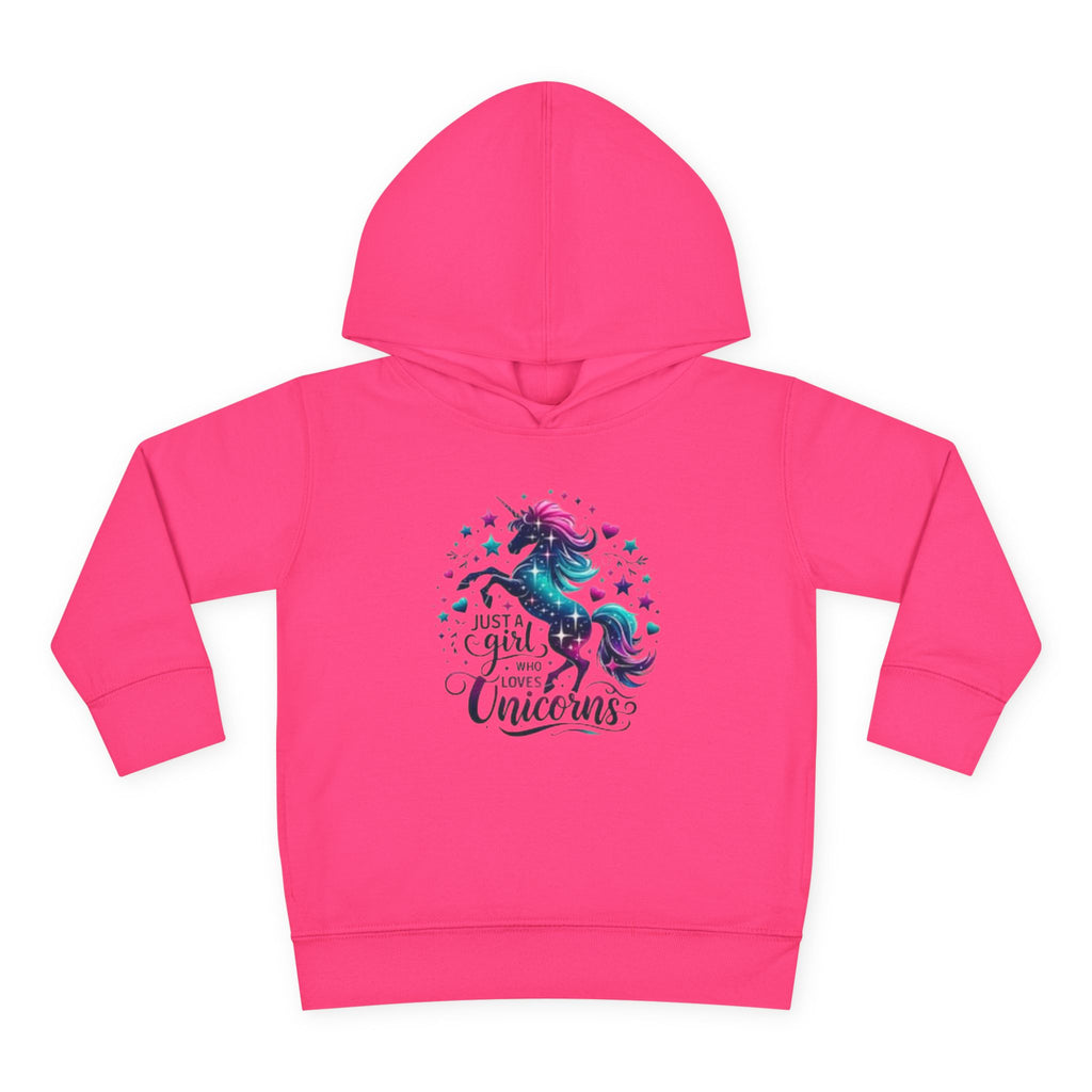 Toddler Hoodie — "Just a Girl Who Loves Unicorns" Cute Unicorn Pullover for Kids