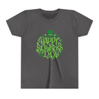 Youth Tee — Happy St. Patrick's Day Green Lettering Kids Shirt