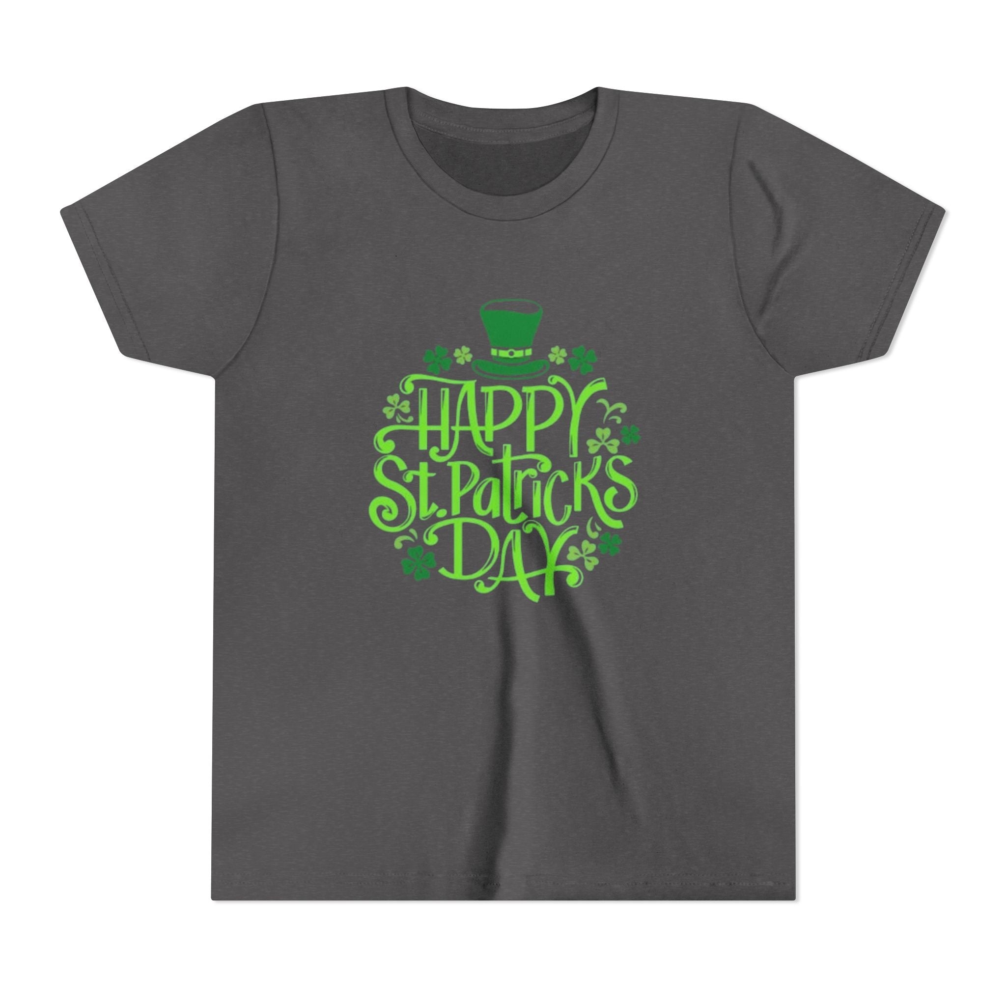 Youth Tee — Happy St. Patrick's Day Green Lettering Kids Shirt
