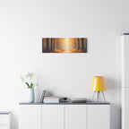 Autumn Forest Path Matte Canvas Wall Art — Golden Sunlit Woodland Scene