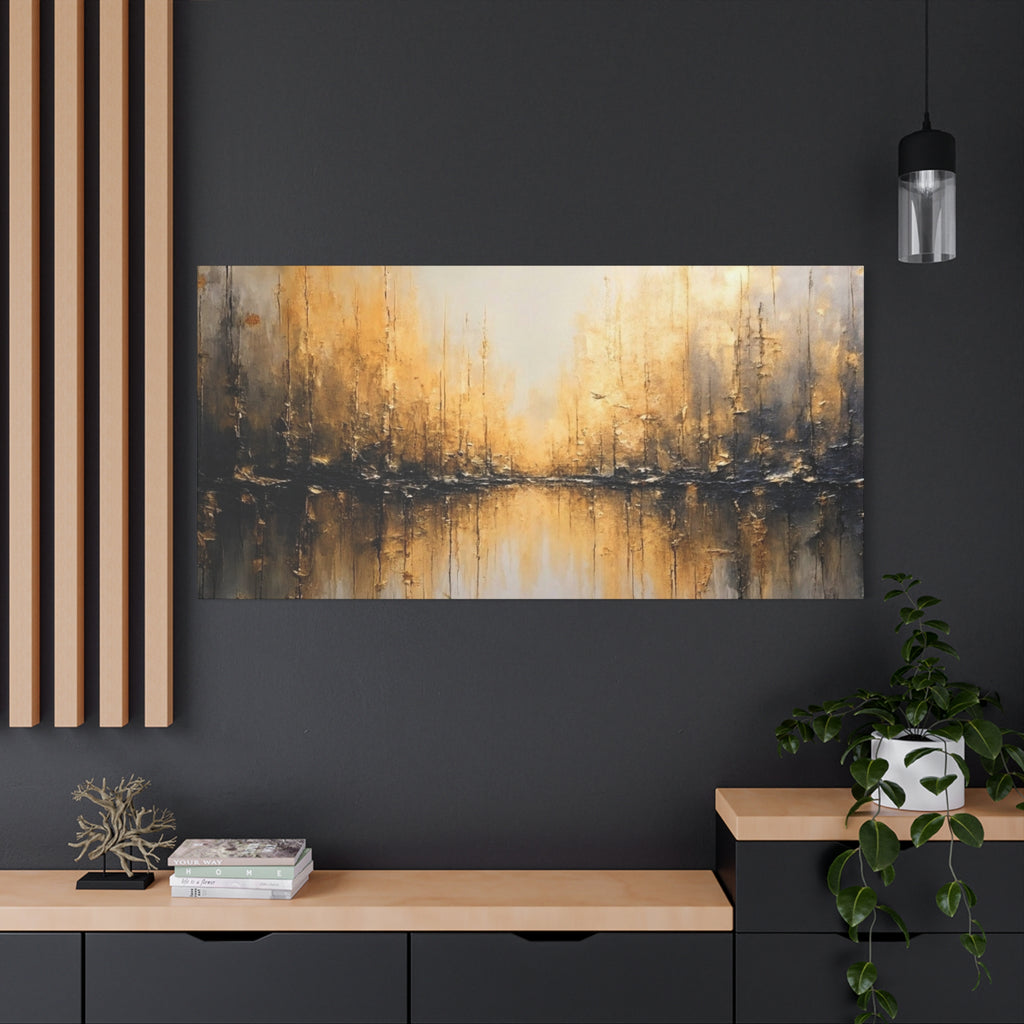 Abstract Gold Landscape Canvas Wall Art — Matte Stretched 1.25"