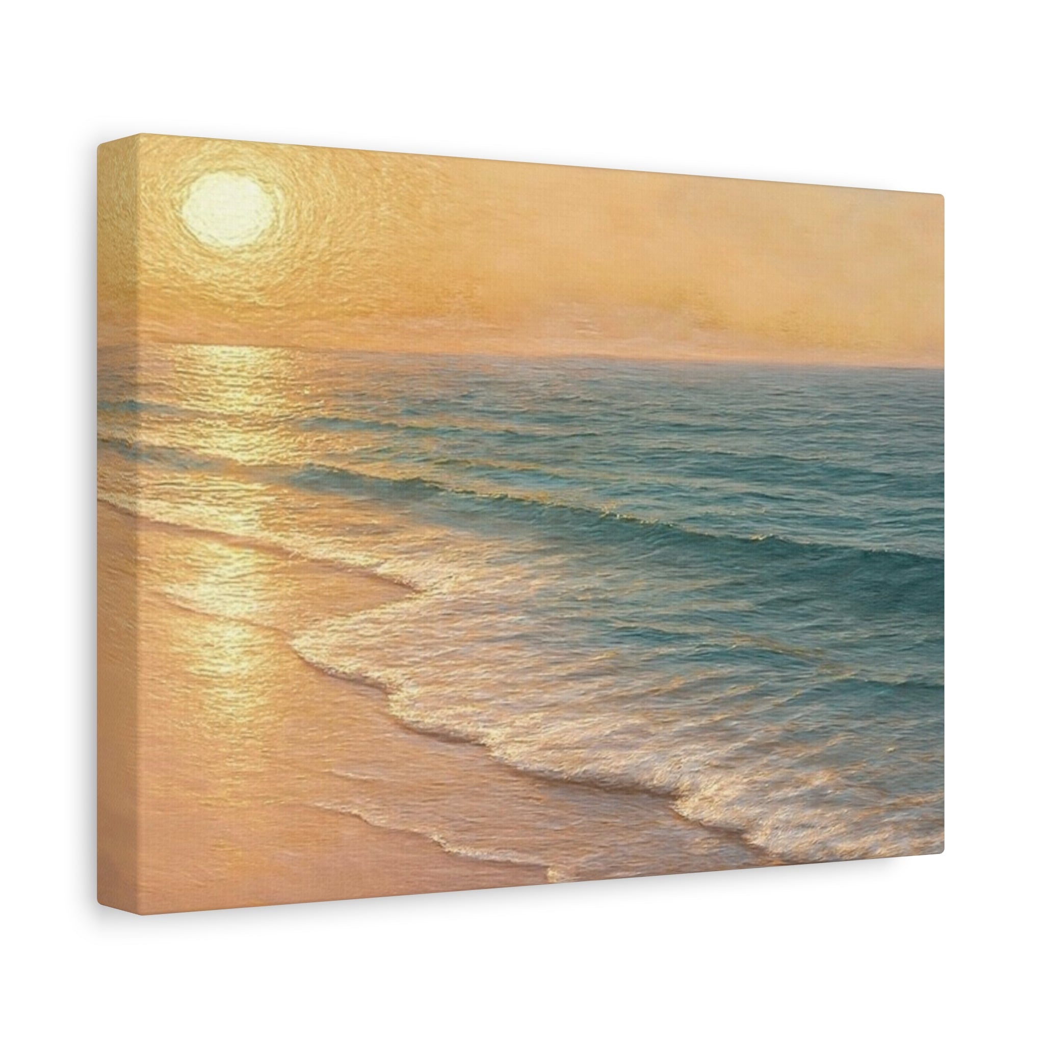 Sunset Beach Canvas Print — Seaside Wall Art Matte Stretched 1.25"