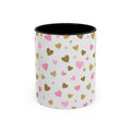 Pink & Gold Heart Accent Coffee Mug — Romantic Valentine’s Tea & Coffee Cup