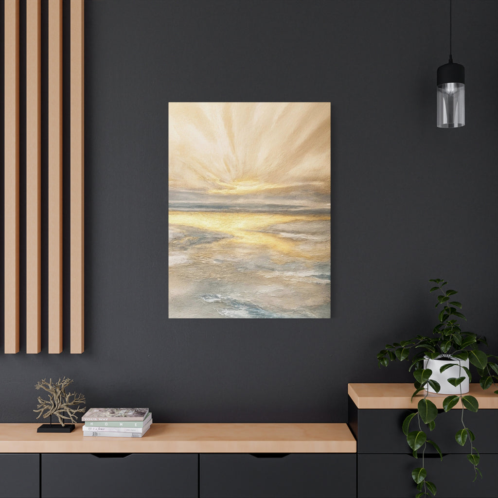 Golden Sunrise Seascape Canvas