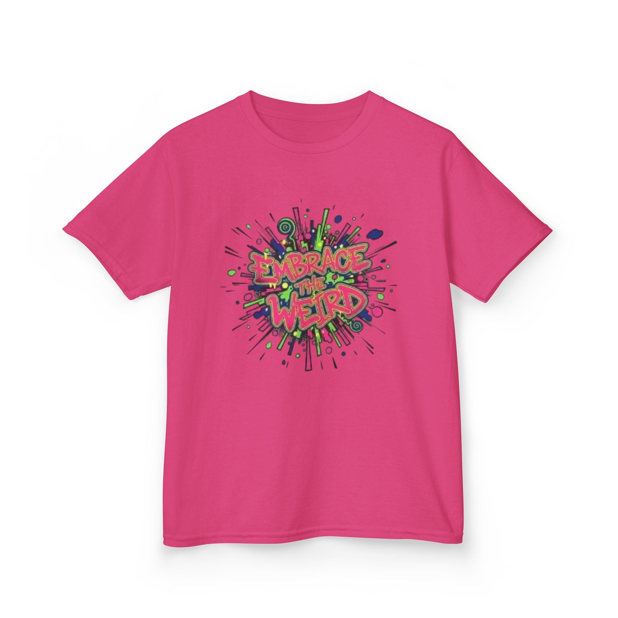 Kids T-Shirt — "Embrace Your Weird" Colorful Splash Graphic