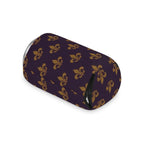 Fleur-de-Lis Can Cooler – Gold on Deep Purple Beverage Koozie