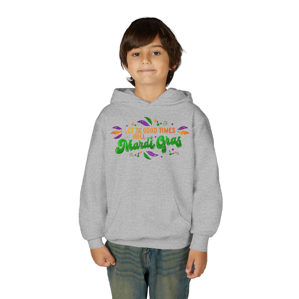 Mardi Gras Youth Hoodie - "Let the Good Times Roll" Celebration Pullover