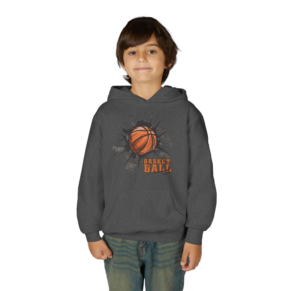 Youth Basketball Hoodie – "Basket Ball" Graphic Pullover for Kids