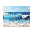Ocean Waves Matte Canvas Wall Art — Blue Seascape Stretched Canvas