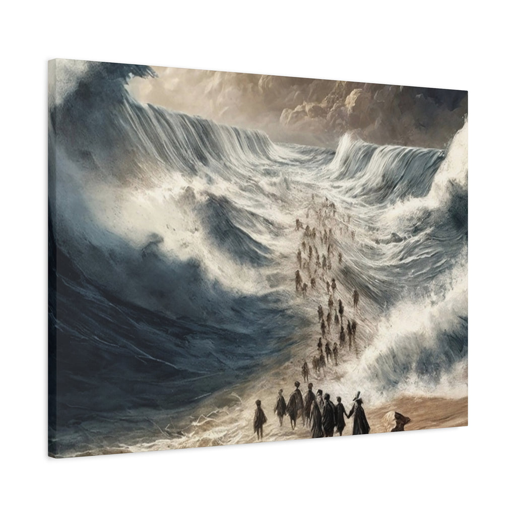 Biblical Exodus Wall Canvas — Parting of the Red Sea Matte Stretched Canvas