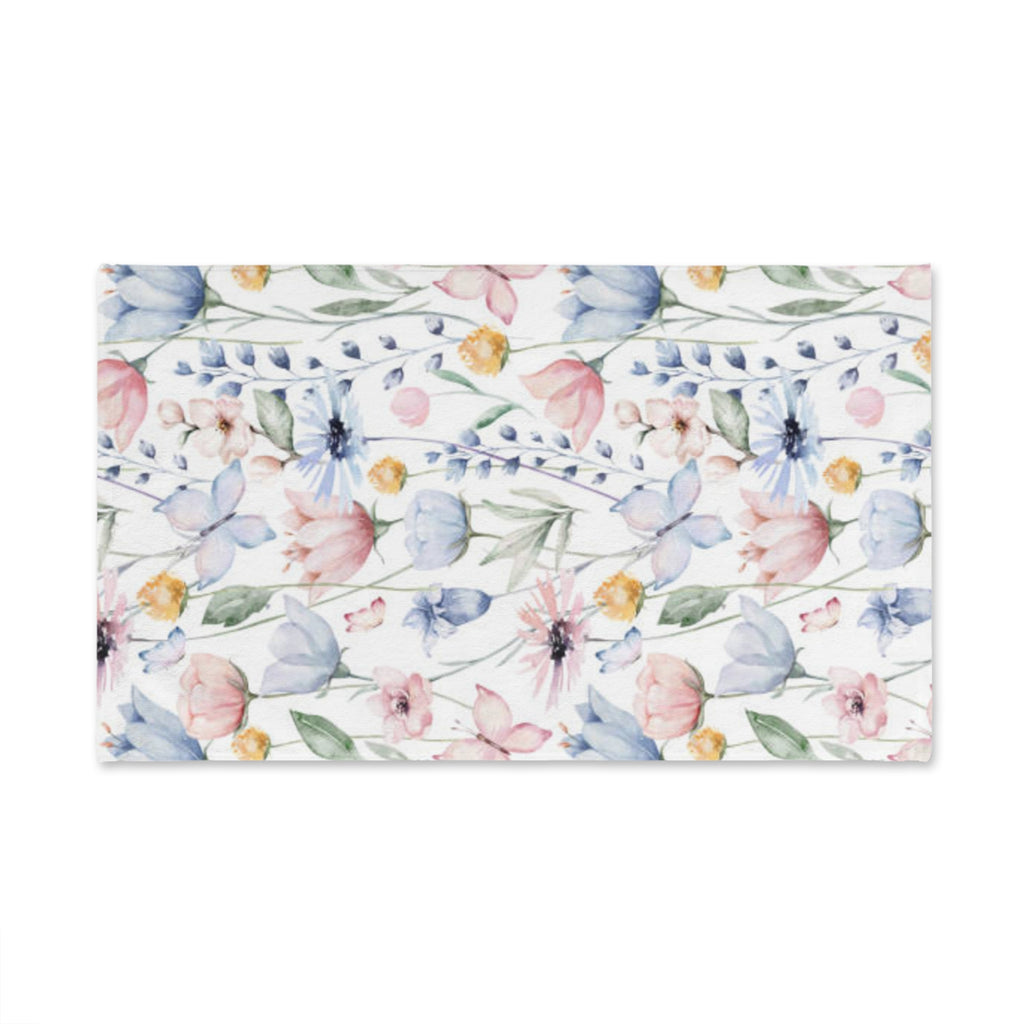 Floral Watercolor Hand Towel — Pastel Wildflower Kitchen & Bath Towel