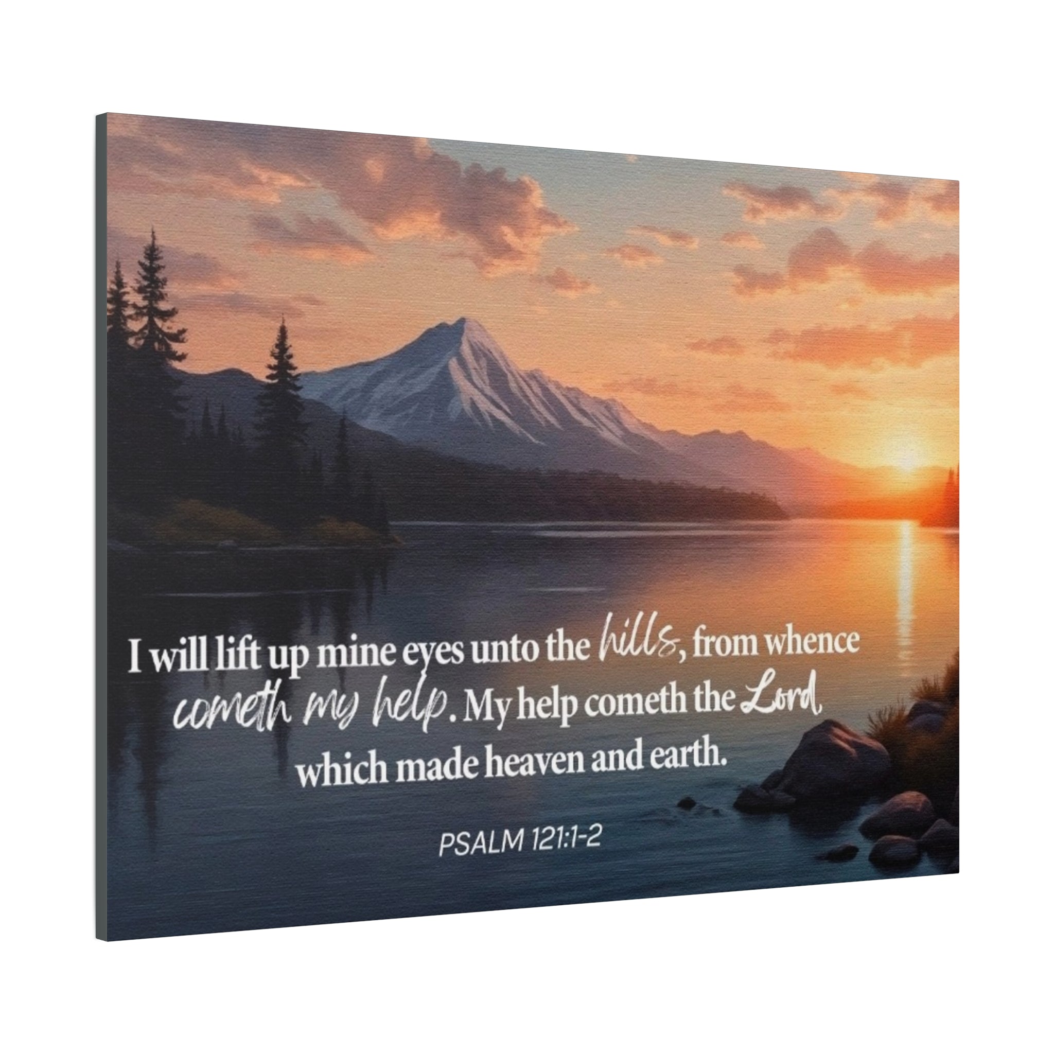 Psalm 121 Canvas Wall Art — "I Will Lift Up Mine Eyes unto the Hills" Inspirational Landscape
