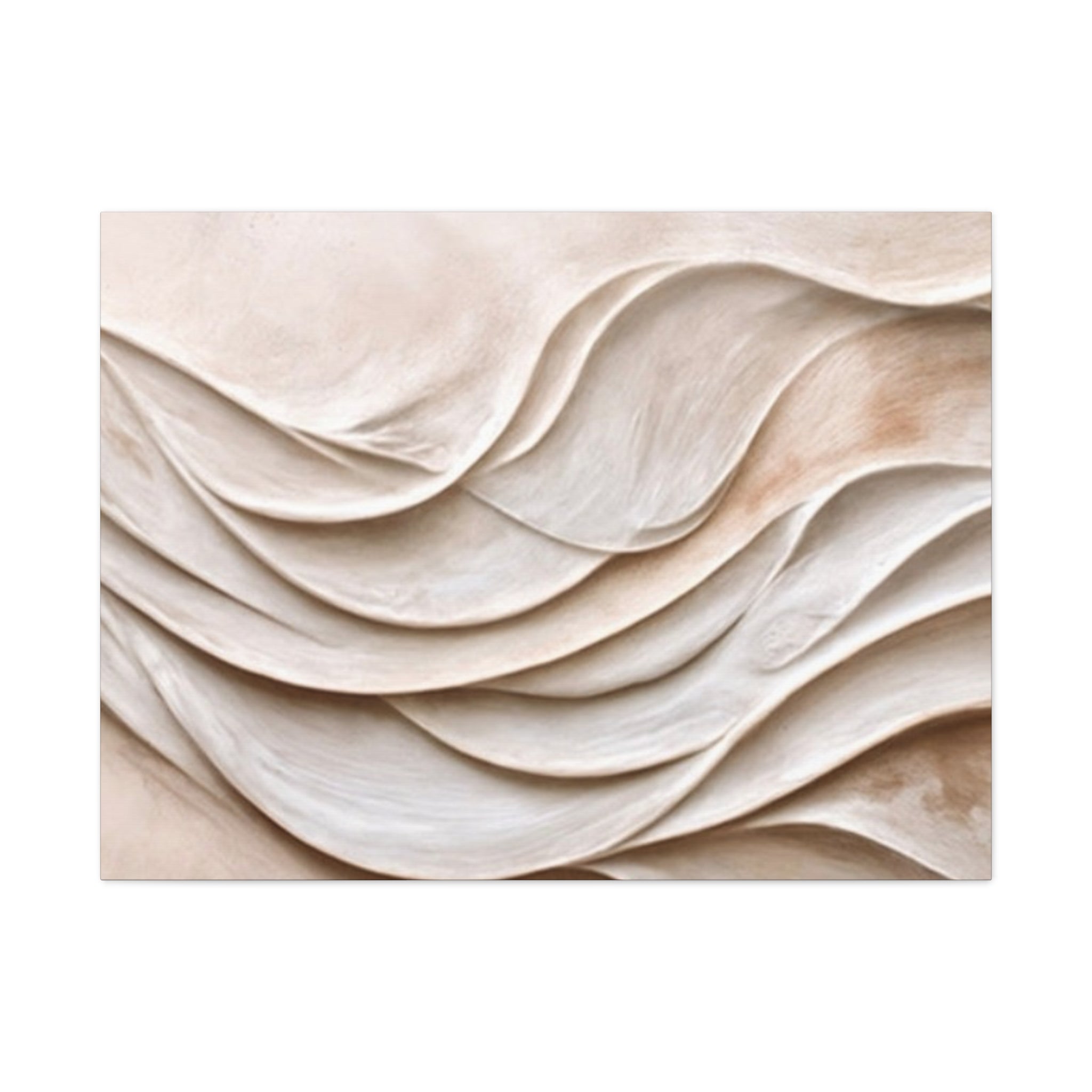 Neutral Abstract Wave Texture Matte Canvas Wall Art