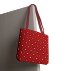 Valentine Red Diamond Heart Tote Bag — All-Over Print Canvas Shopper