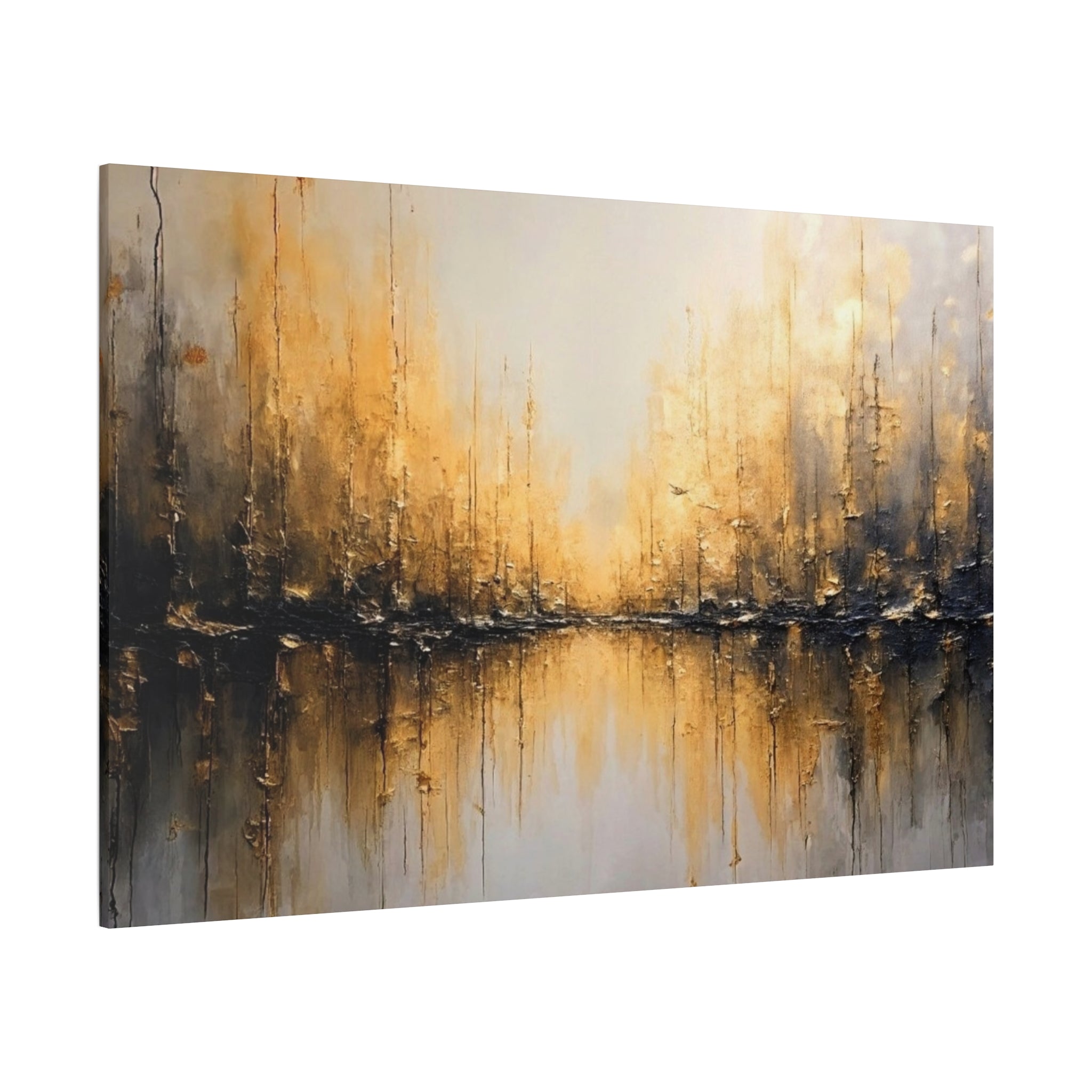 Abstract Gold Landscape Canvas Wall Art — Matte Stretched 1.25"