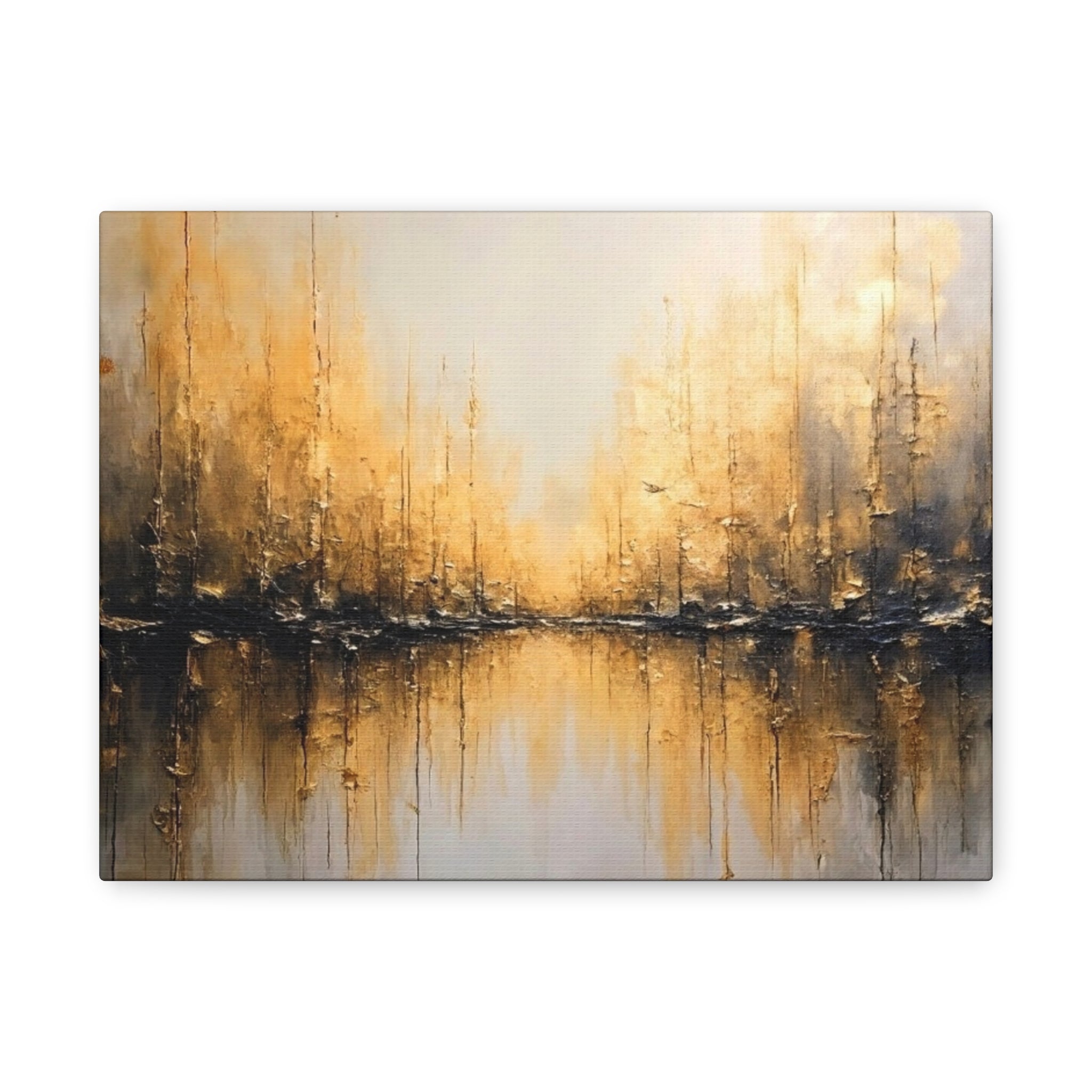 Abstract Gold Landscape Canvas Wall Art — Matte Stretched 1.25"