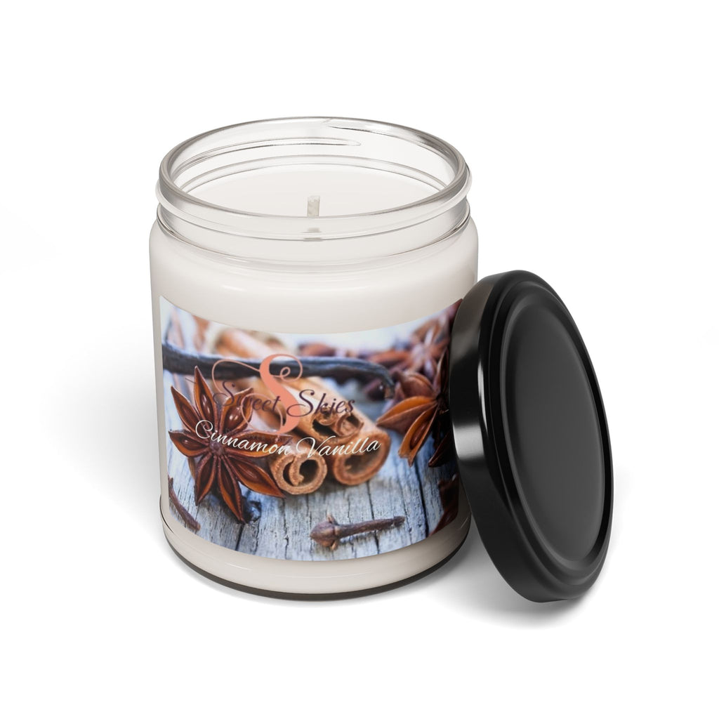 Cinnamon Vanilla Soy Candle — 9oz Scented Jar (Warm Spiced Aromas)