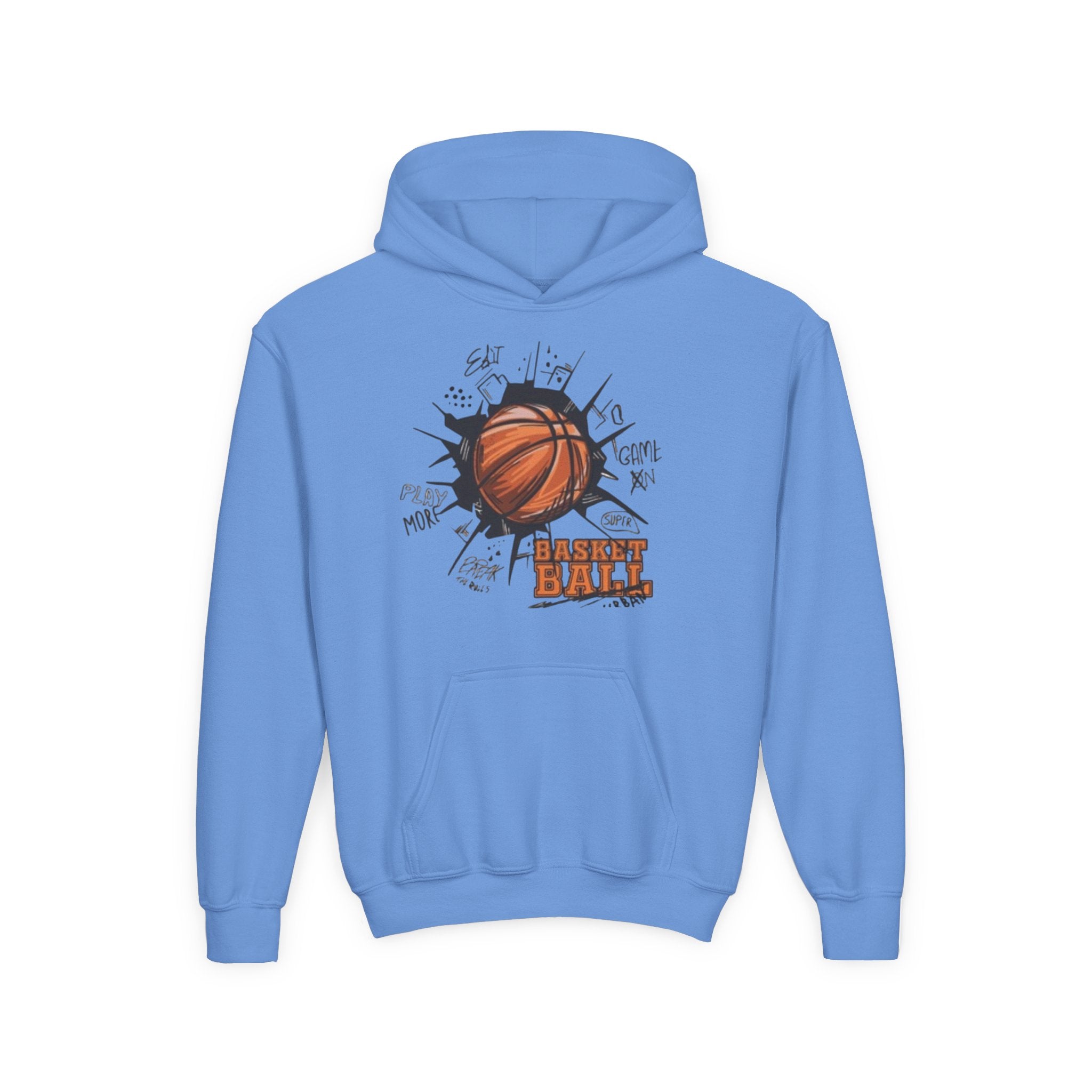 Youth Basketball Hoodie – "Basket Ball" Graphic Pullover for Kids