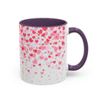 Heart Confetti Accent Coffee Mug — Pink Valentine’s Day Gift (11/15oz)