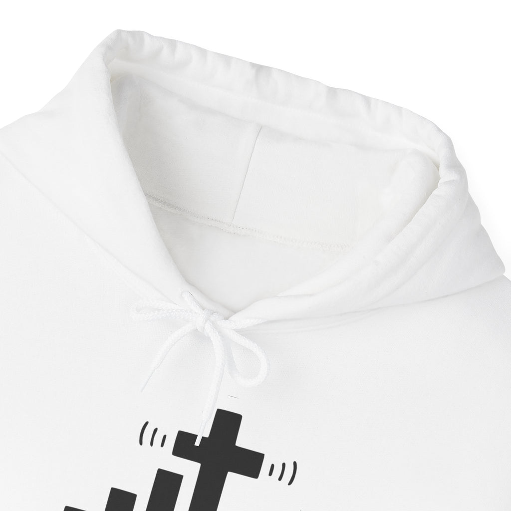 Christian Faith Hoodie — "Get Connected" Signal Bars Cross Design