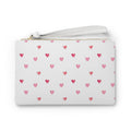Pink Watercolor Heart Clutch — Cute Valentine Wristlet Bag