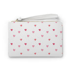 Pink Watercolor Heart Clutch — Cute Valentine Wristlet Bag