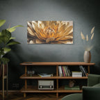 Golden Dahlia Matte Canvas Wall Art — Stretched 1.25"