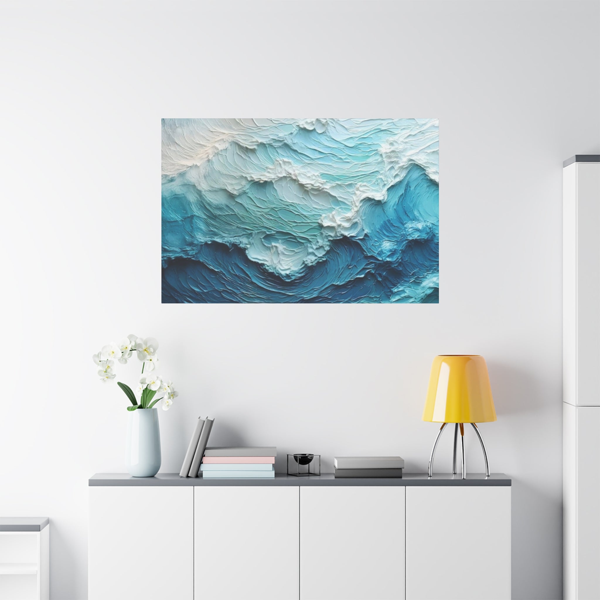 Ocean Waves Texture Matte Canvas Print
