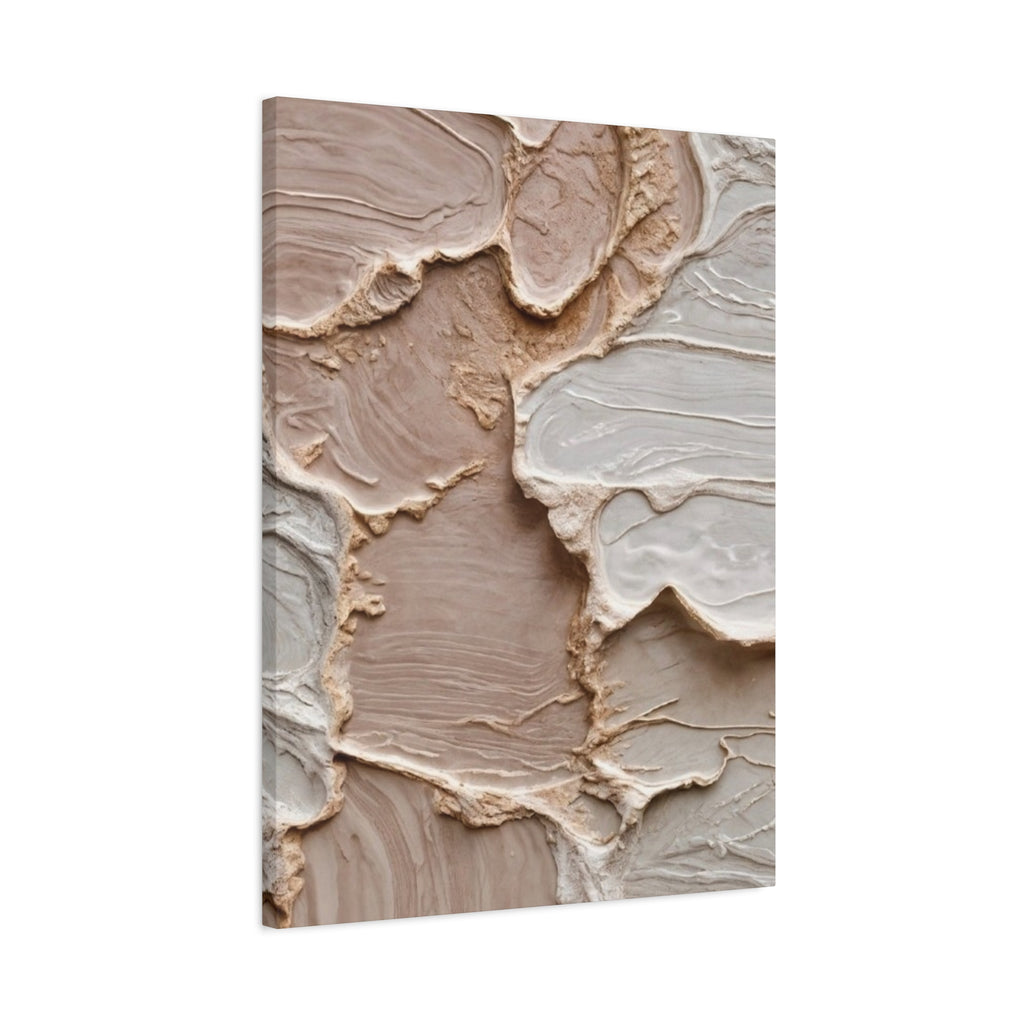 Neutral Textured Abstract Canvas Print — Beige & Cream Wall Art, Matte Stretched 1.25"