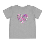 Toddler Tee — Pink Heart Doodle Design (Love, Kisses & Cute Icons)
