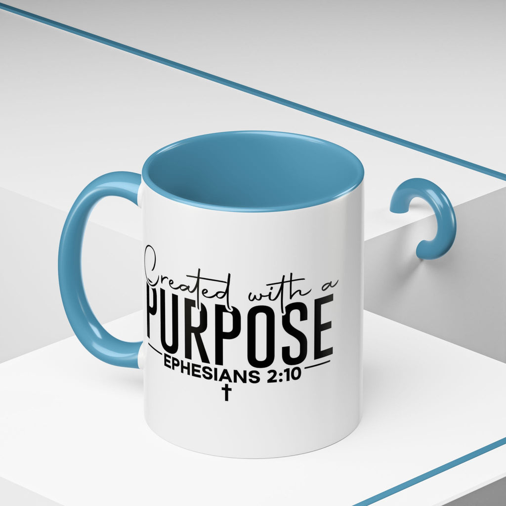 Created with a Purpose Ceramic Mug — Inspirational Ephesians 2:10 Coffee Cup