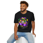 Mardi Gras Carnival T-Shirt — Festive Mask, Beads & Balloon Design