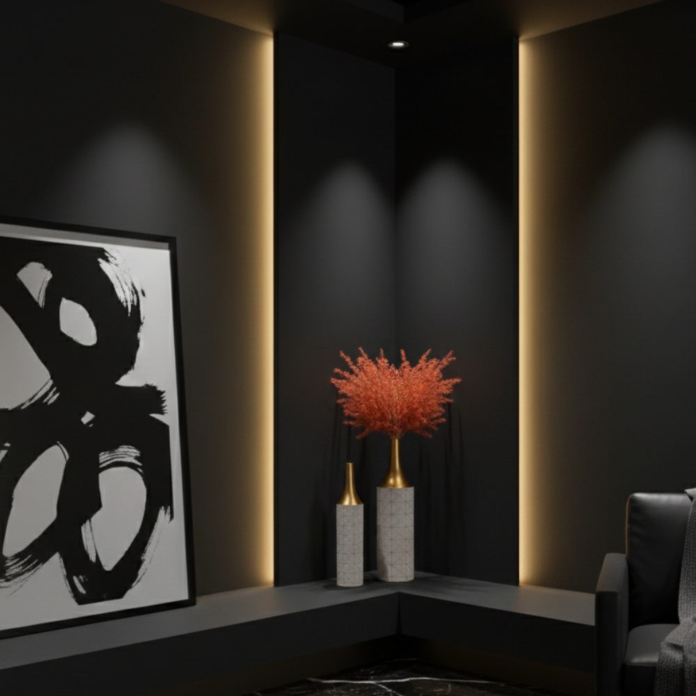 Set of 3 Glazed Metal Floor Vases – Elegant Tall Decorative Vase Set for Living Room, Entryway-1