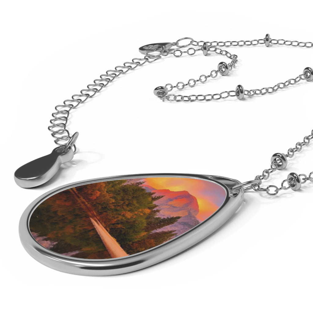 Oval Photo Necklace — Personalized Scenic Pendant Jewelry