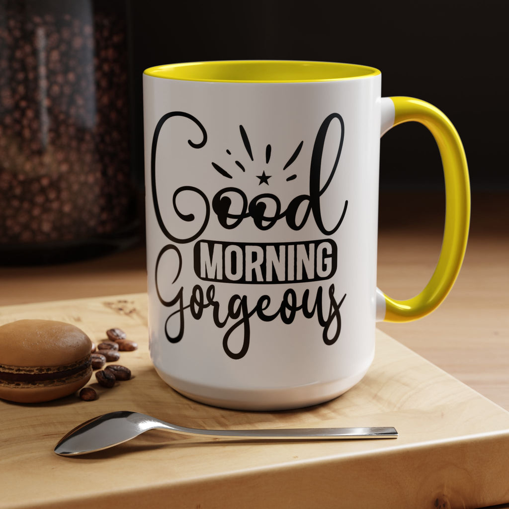 Good Morning Gorgeous Accent Coffee Mug – 11/15oz Pink Interior