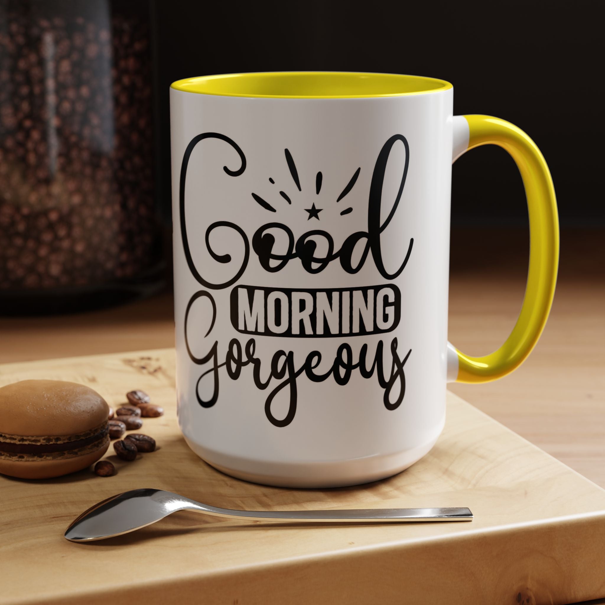 Good Morning Gorgeous Accent Coffee Mug – 11/15oz Pink Interior