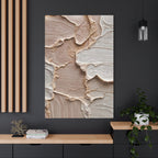 Neutral Textured Abstract Canvas Print — Beige & Cream Wall Art, Matte Stretched 1.25"