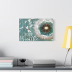 Canvas Wall Art — "Just Breathe" Dandelion Rustic Teal