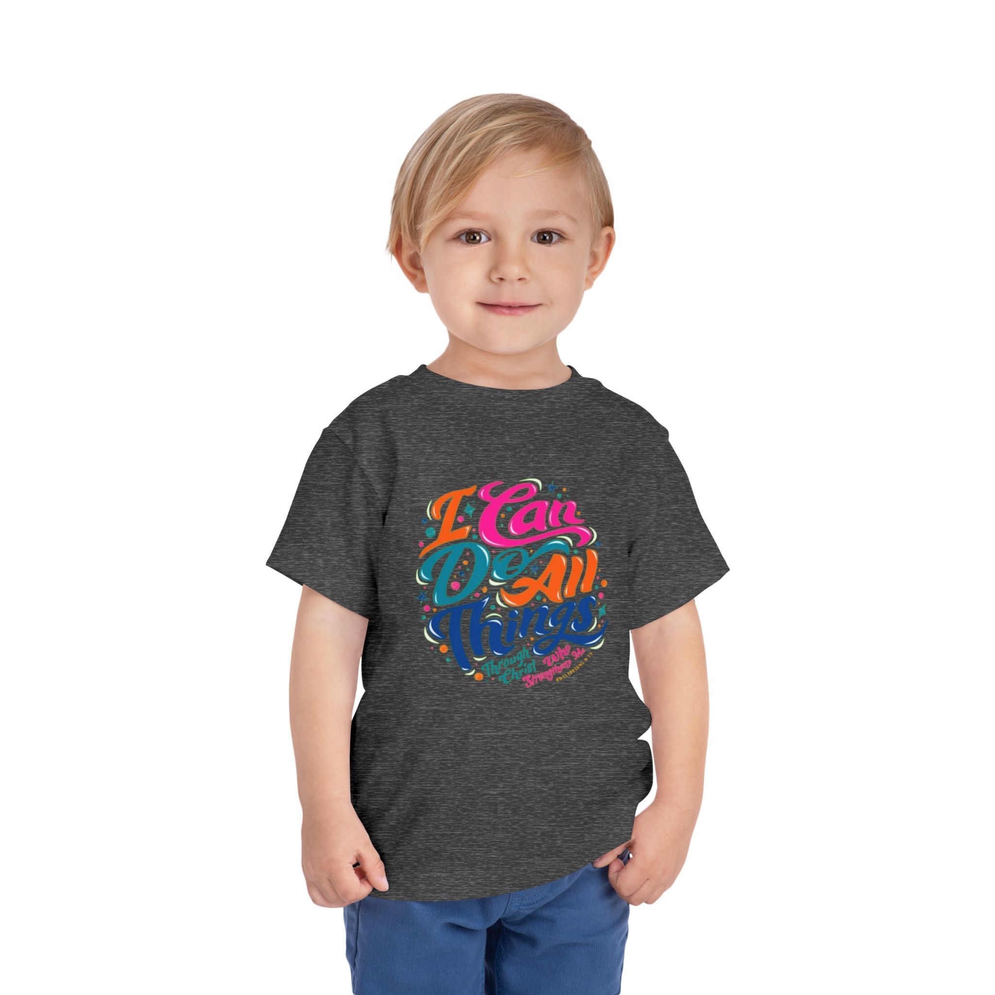 I Can Do All Things Toddler Tee – Colorful Inspirational Kids Shirt