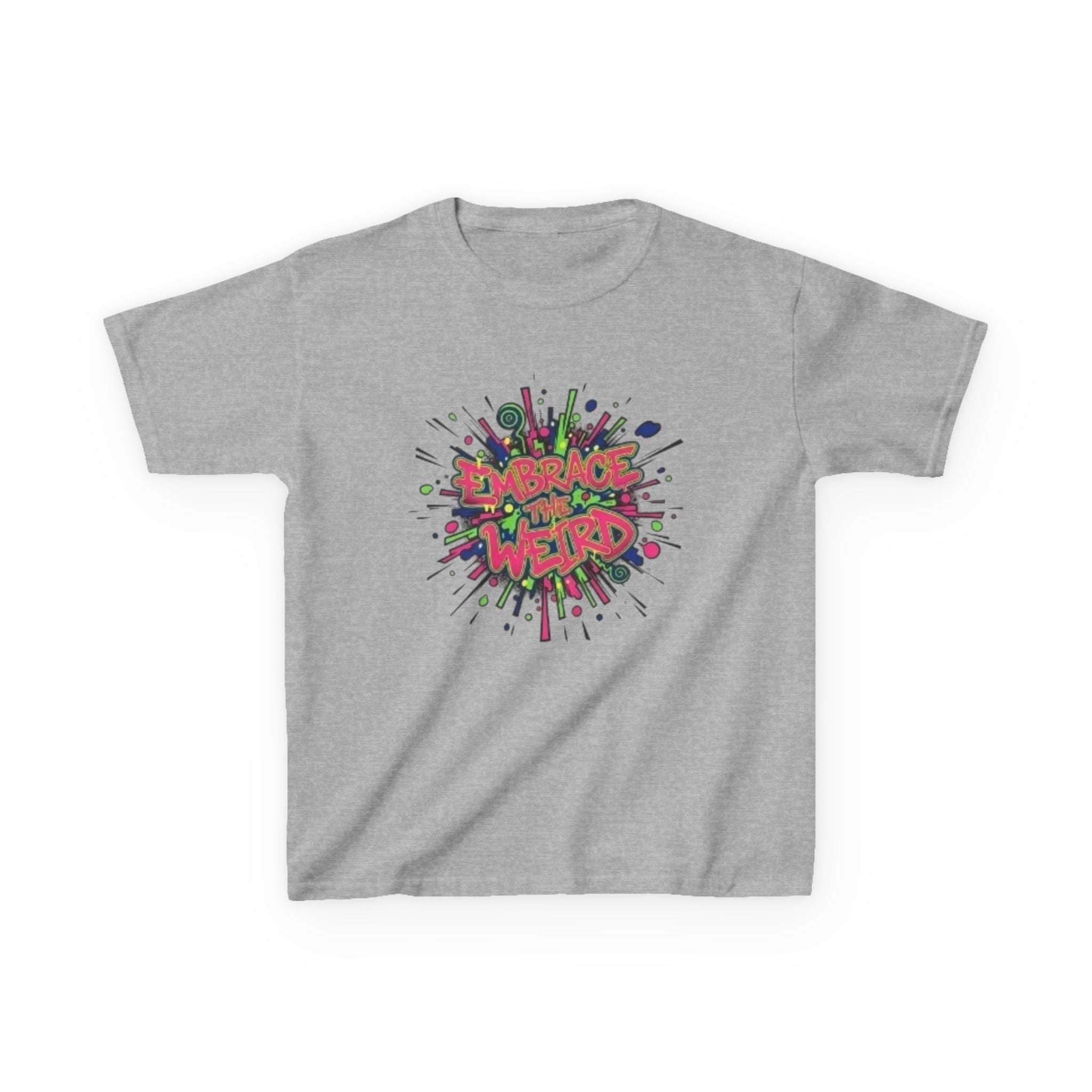 Kids T-Shirt — "Embrace Your Weird" Colorful Splash Graphic