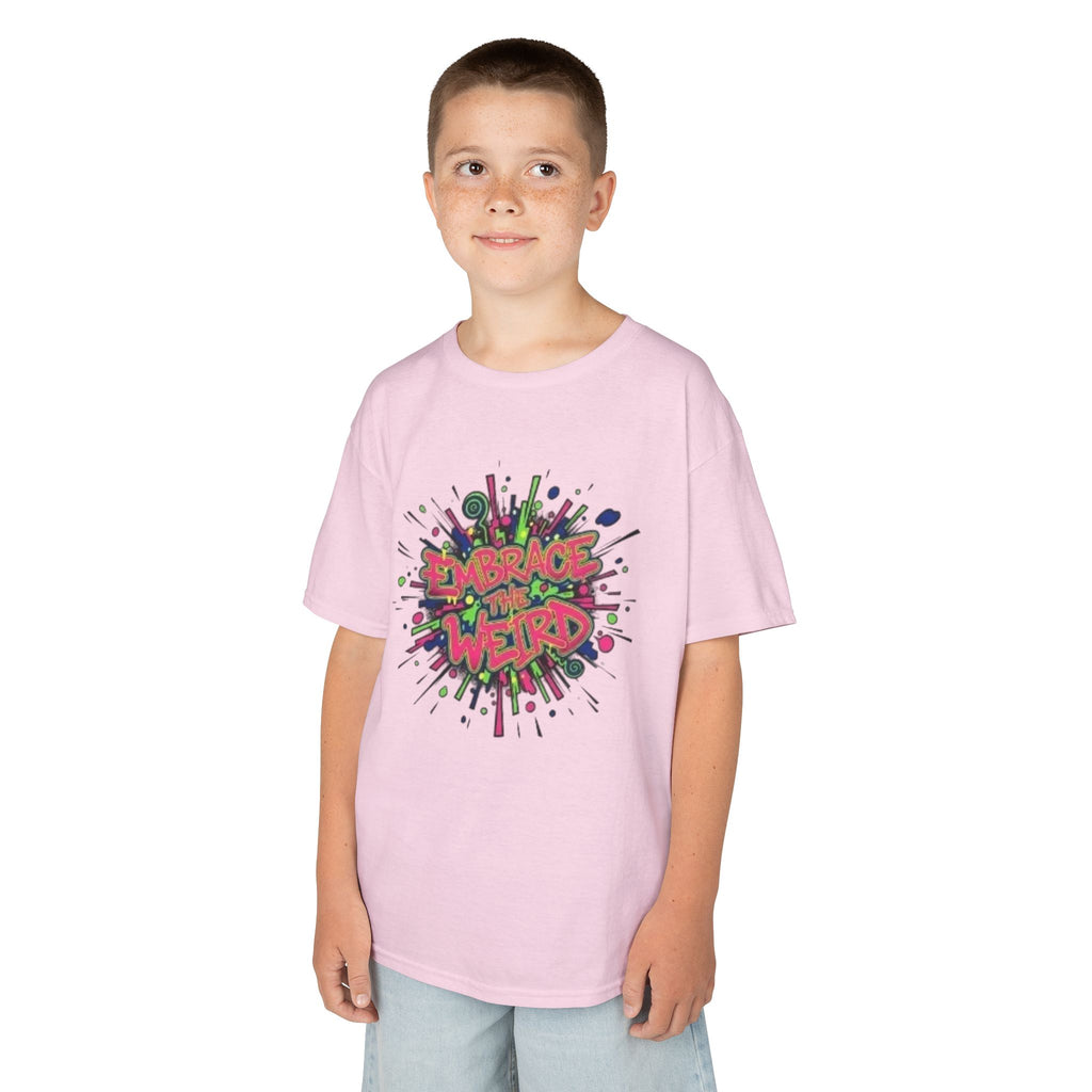 Kids T-Shirt — "Embrace Your Weird" Colorful Splash Graphic