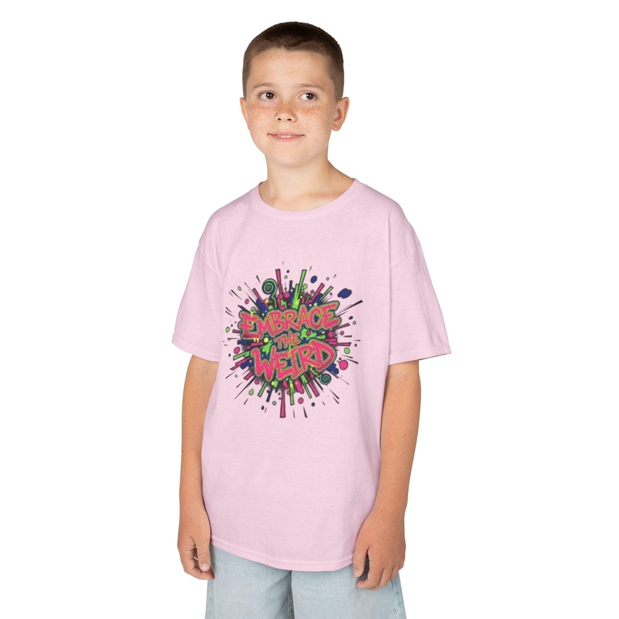 Kids T-Shirt — "Embrace Your Weird" Colorful Splash Graphic