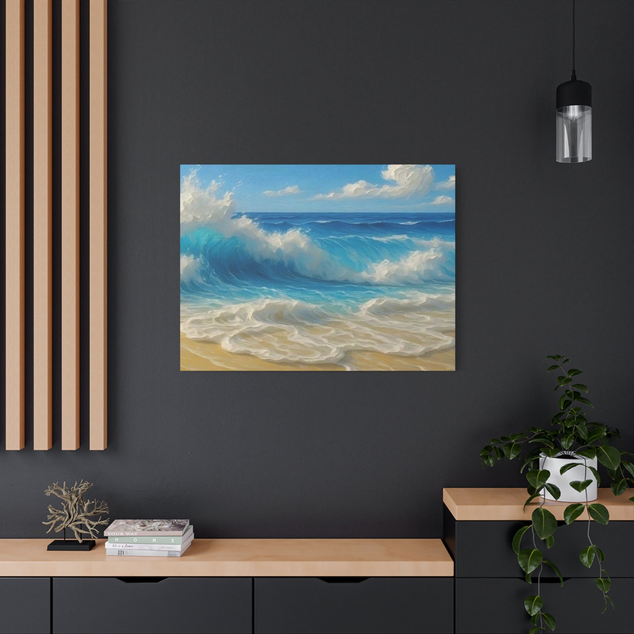 Sunny Beach Waves-Matte Canvas, Stretched, 1.25"