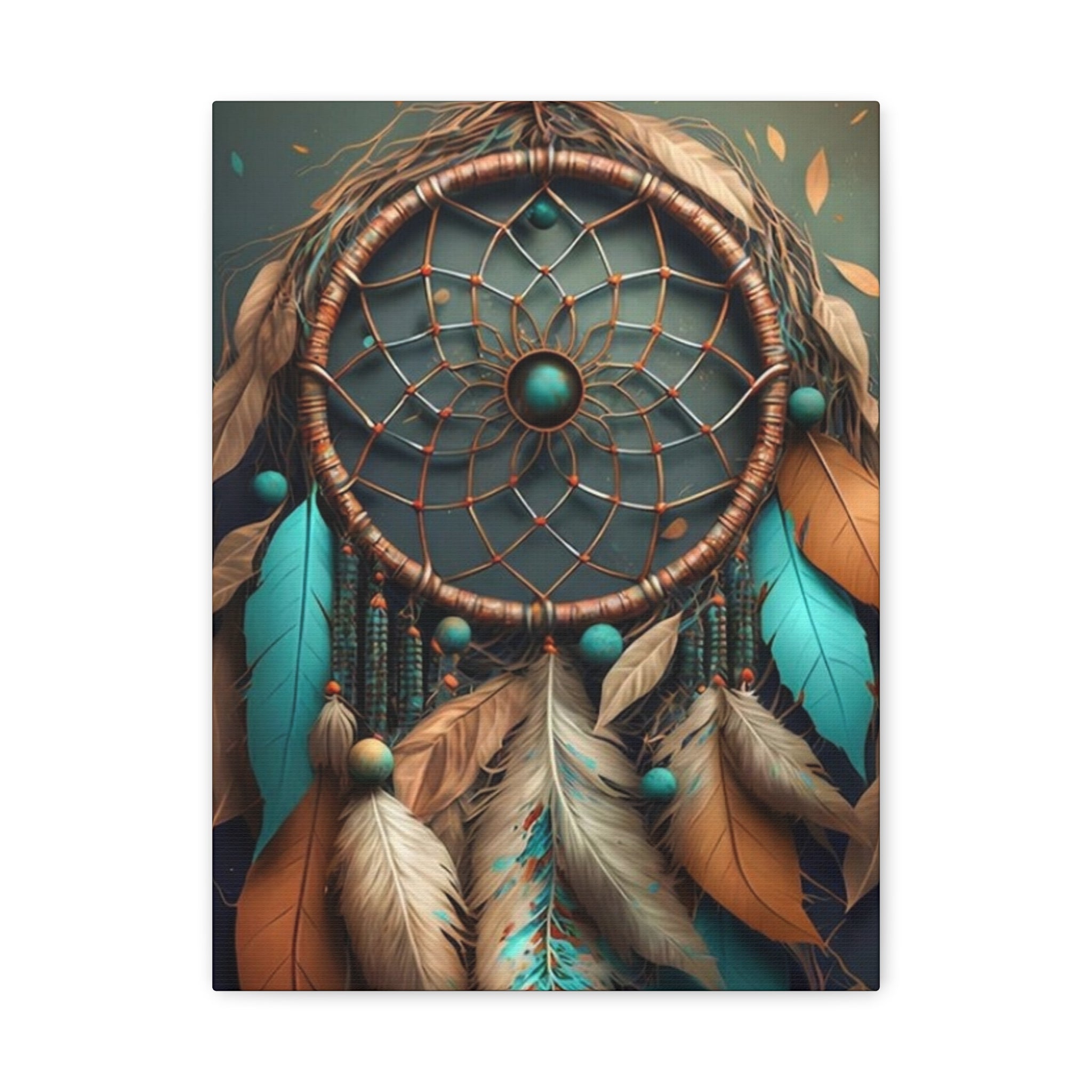 Dreamcatcher Wall Canvas – Boho Feather Art Print