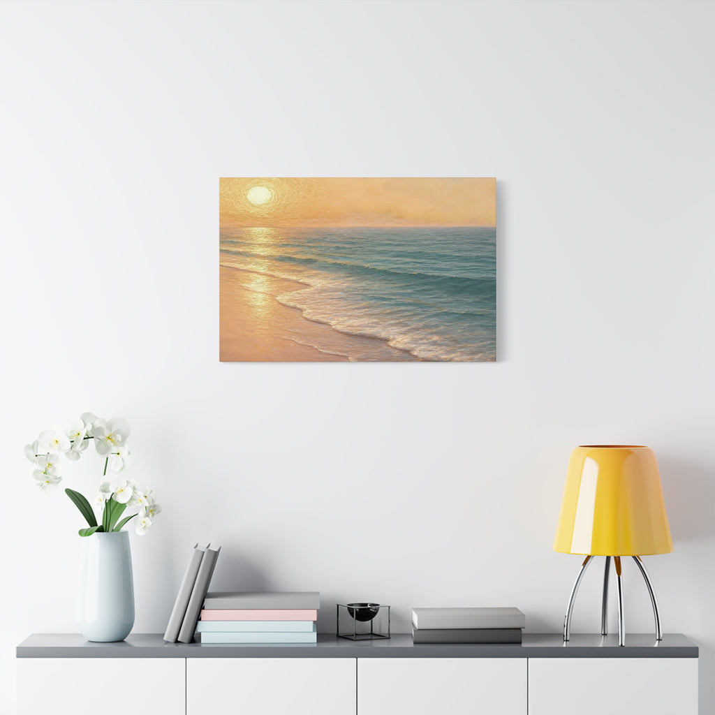 Sunset Beach Canvas Print — Seaside Wall Art Matte Stretched 1.25"