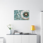 Canvas Wall Art — "Just Breathe" Dandelion Rustic Teal